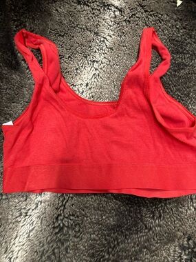Auden Bright Red Ribbed Seamless Bralette